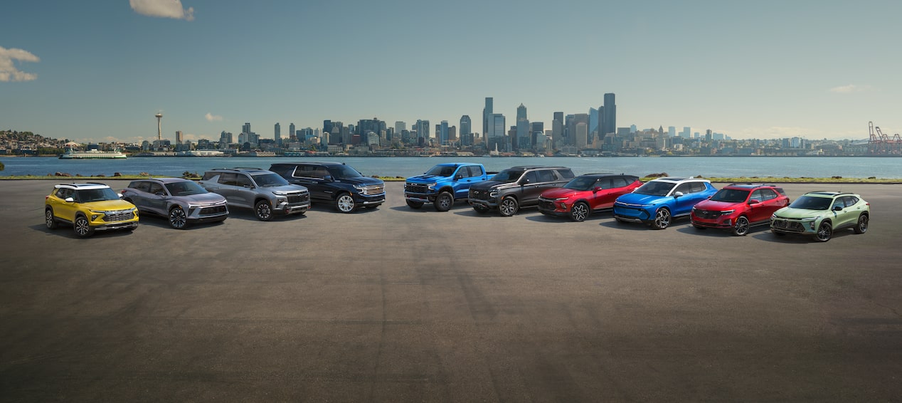 Chevrolet Awards: Pack Shot of vehicles in front of body of water