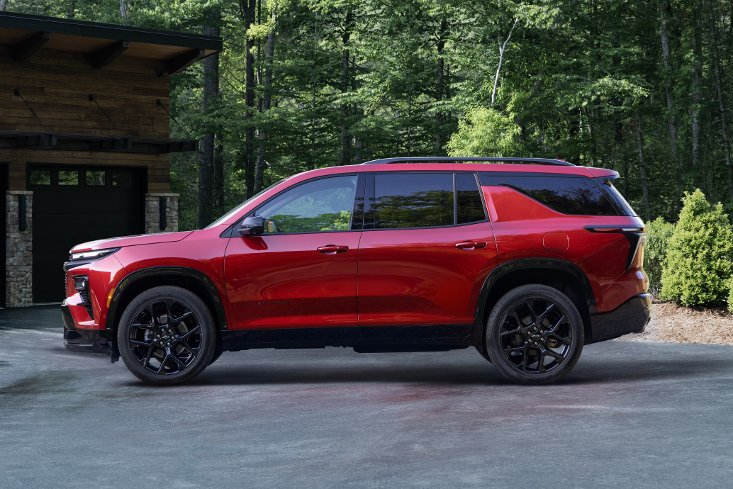 2024 Chevy Traverse  Parked in a Driveway of a Cabin Driver Side