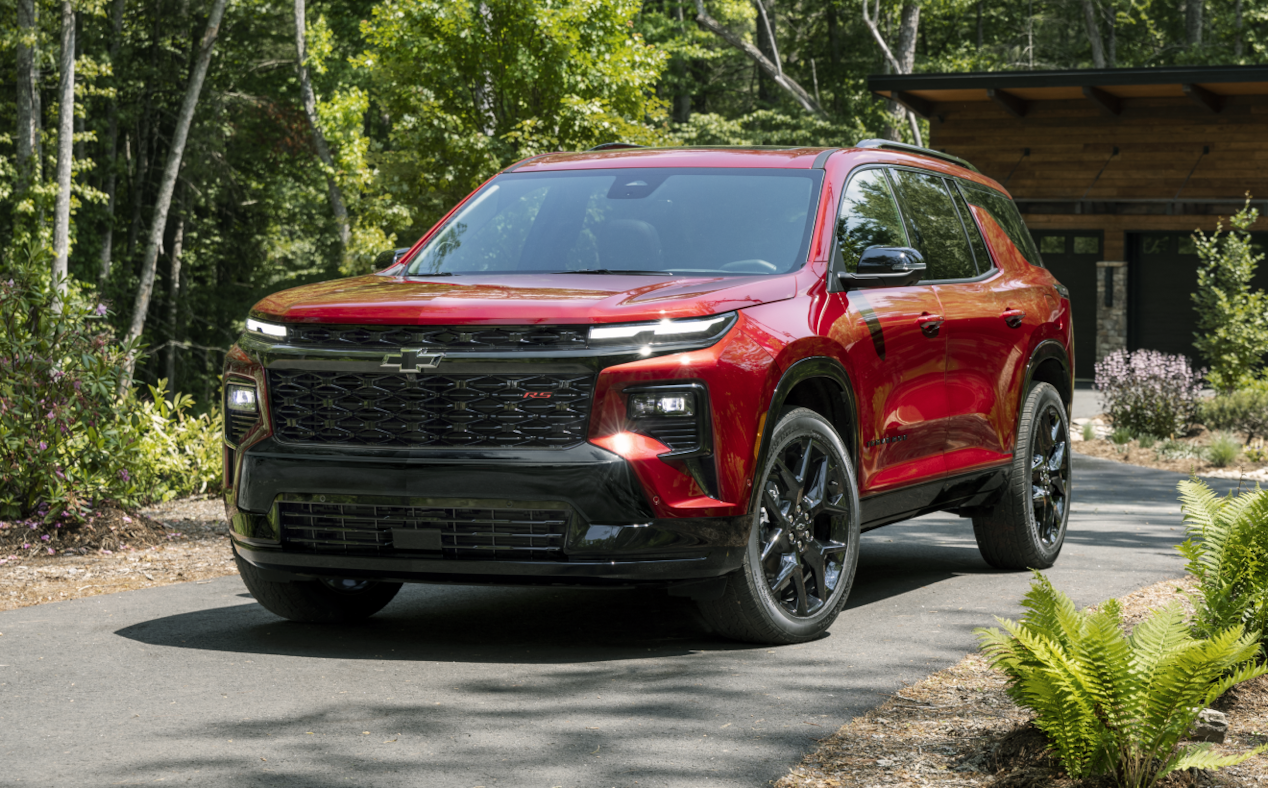 2024 Chevy Traverse Parked in a Driveway of a Cabin