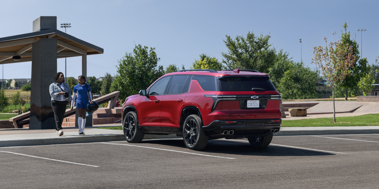 2024 Chevy Traverse Parked in a Parking Lot at a Park