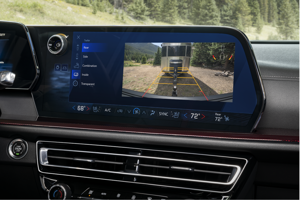 The Rearview Camera Displayed on the Infotainment System of the Traverse