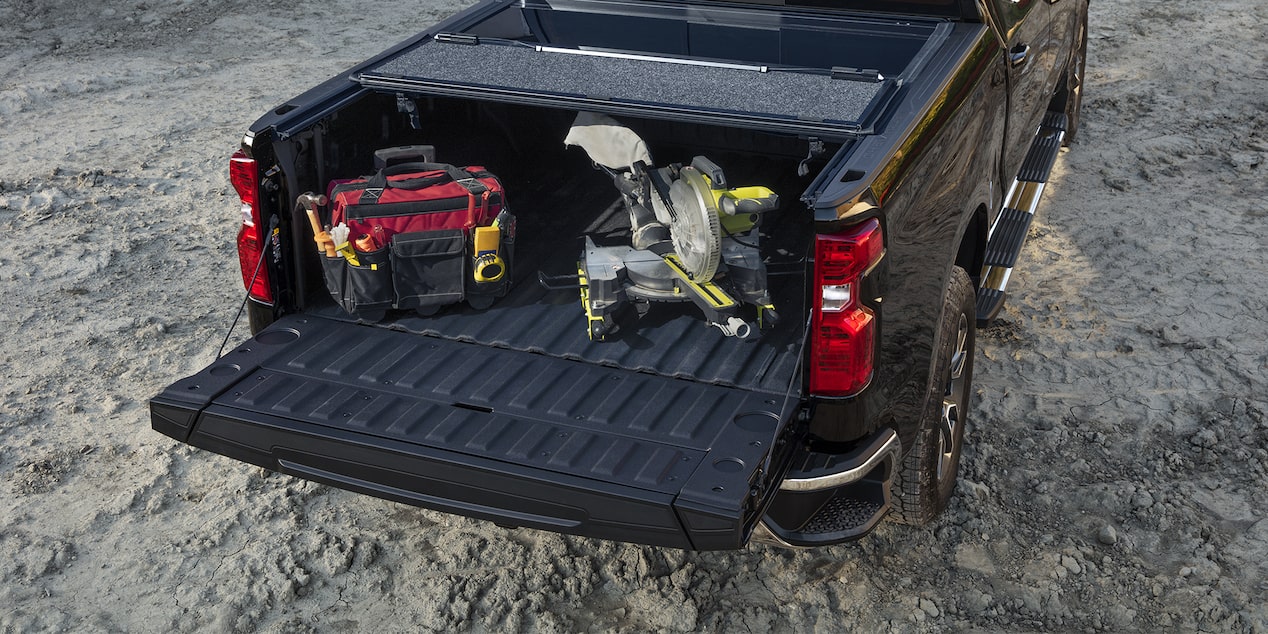 The Durabed of the 2023 Chevy Silverado with Work Tools