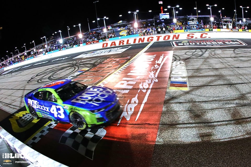 Team Chevy's Erik Jones scored the 200th Cup Series win for the famous No. 43 car at Darlington Raceway on Sunday.