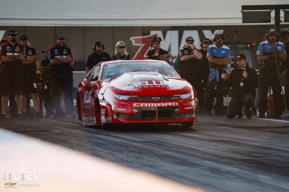 Erica Enders on the starting line at zMAX Dragway near Charlotte.