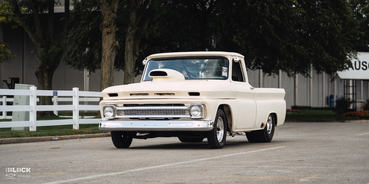 1966 Chevy C10 Custom Truck Front View While Driving