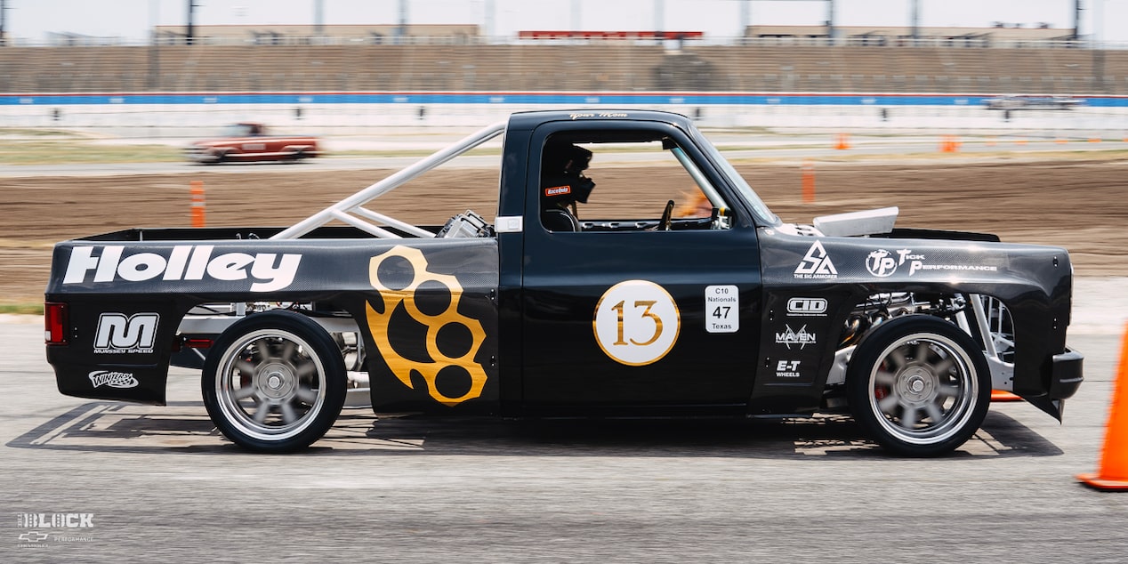 Mike Maciejack’s 1987 Chevrolet R10 called “Ruckus” is a standout on the autocross course. 