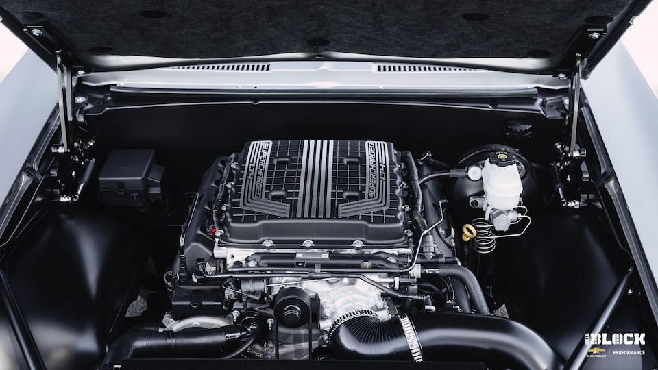 Close-up of a Chevy Performance LT4 Crate Engine in a Vehicle