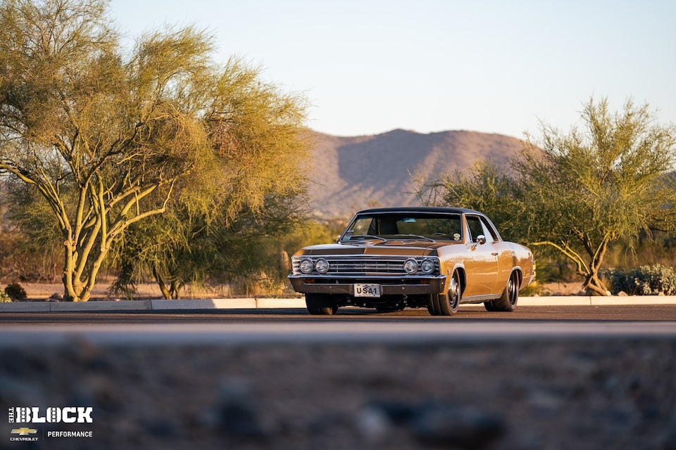 Jamison Johnson's LT1 crate engine*-powered 1967 Chevelle Malibu in Scottsdale, Arizona.