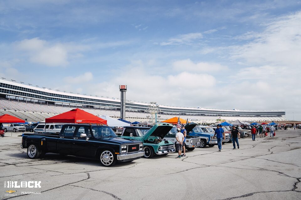 Chevrolet and GMC trucks from all eras fill Texas Motor Speedway during the C10 Nationals.